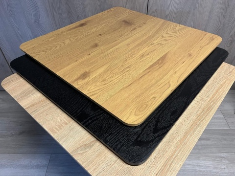 Stół skandynawski kwadratowy TORI Dark Wood 70 SMOKE SLIM