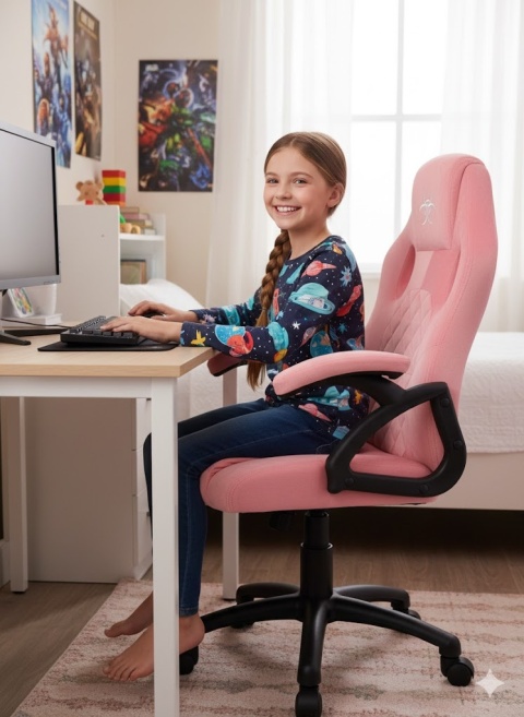 Fotel obrotowy do biurka CARRERA M ALCANTARA CARO PINK