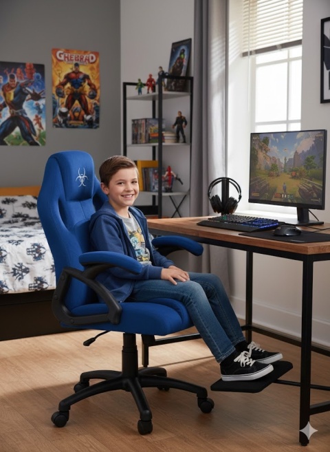 .Fotel obrotowy do biurka CARRERA M ALCANTARA DARK BLUE