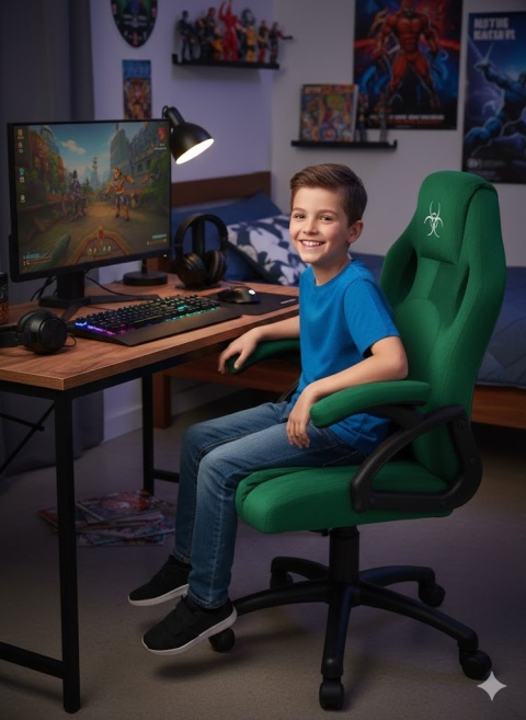 .Fotel obrotowy do biurka CARRERA M ALCANTARA DARK GREEN