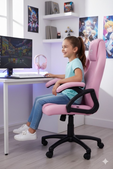 Fotel obrotowy do biurka CARRERA M FULL PINK FABRIC