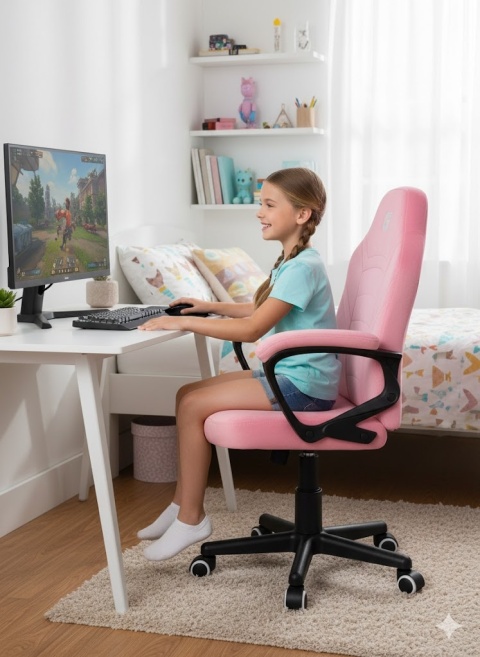 Fotel obrotowy do biurka MARIO ALCANTARA CANDY PINK