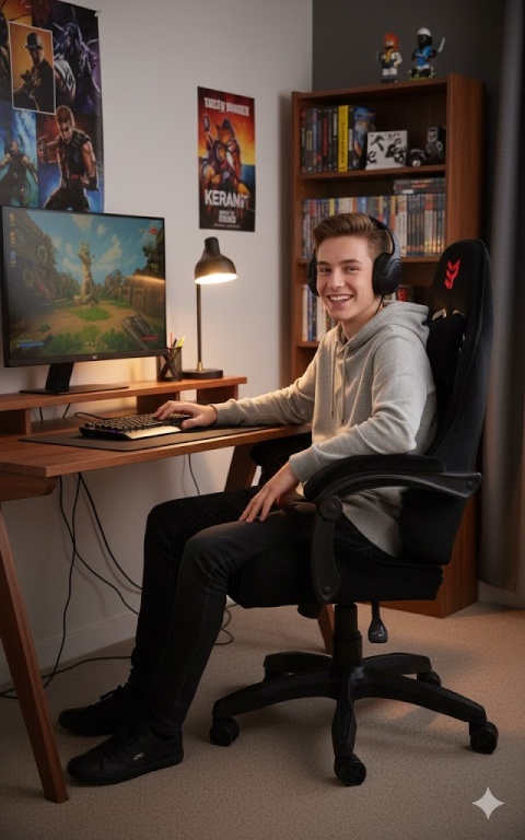 Fotel obrotowy gamingowy ENZO XL BLACK ALCANTARA