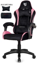 Fotel obrotowy gamingowy ENZO XL BLACK PINK ALCANTARA