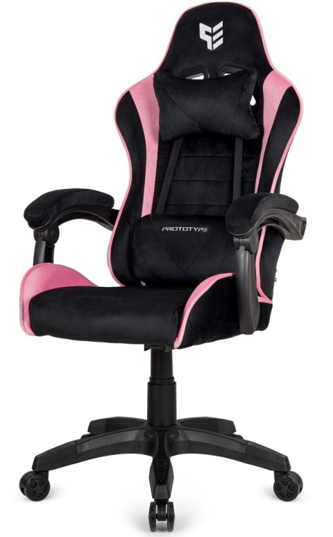 Fotel obrotowy gamingowy ENZO XL BLACK PINK ALCANTARA