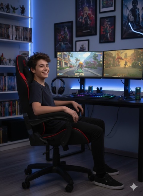 Fotel obrotowy gamingowy ENZO XL RED FABRIC