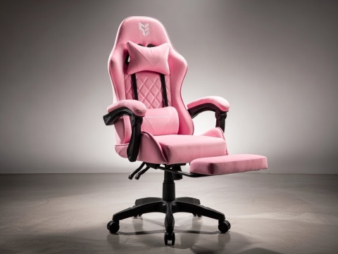 Fotel obrotowy gamingowy XL POKER PRO PINK SWEET ALCANTARA