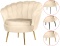 Krzesło Fotel Muszla Lugano DONNA VELVET BEIGE