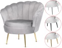 Krzesło Fotel Muszla Lugano DONNA VELVET GREY
