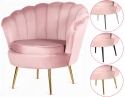 Krzesło Fotel Muszla Lugano DONNA VELVET PINK