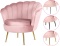 Krzesło Fotel Muszla Lugano DONNA VELVET PINK