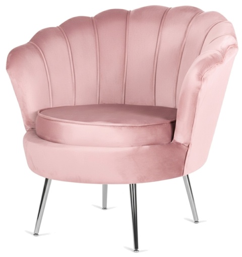 Krzesło Fotel Muszla Lugano DONNA VELVET PINK