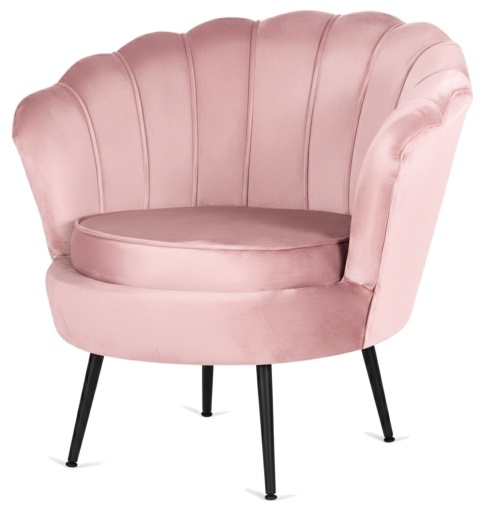Krzesło Fotel Muszla Lugano DONNA VELVET PINK