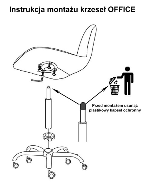 Krzesło obrotowe VASTO OFFICE FABRIC GREY ROSE GOLD