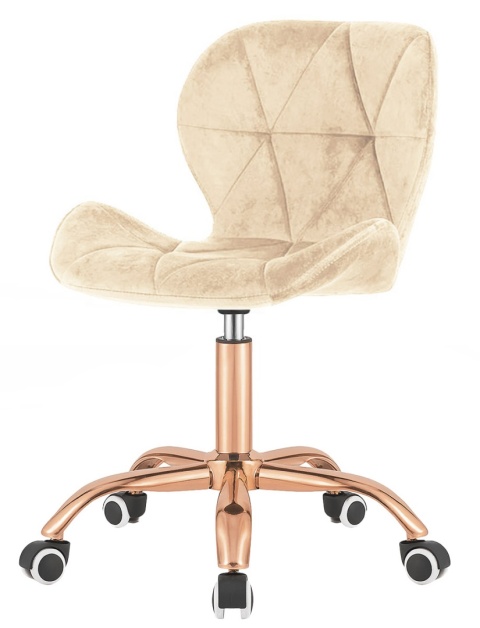 Krzesło obrotowe VASTO OFFICE VELVET BEIGE ROSE GOLD