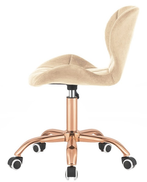 Krzesło obrotowe VASTO OFFICE VELVET BEIGE ROSE GOLD