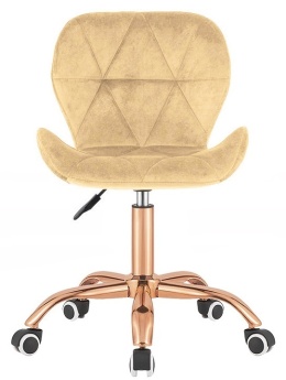 Krzesło obrotowe VASTO OFFICE VELVET BEIGE ROSE GOLD