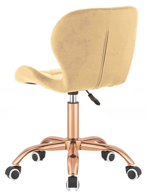 Krzesło obrotowe VASTO OFFICE VELVET BEIGE ROSE GOLD