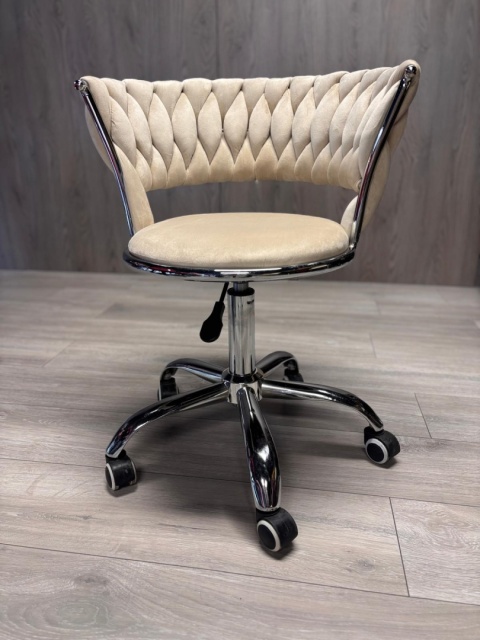 Krzesło obrotowe warkocz TRECCIA OFFICE BEIGE VELVET II GATUNEK