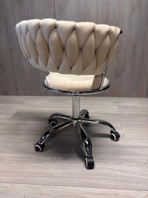Krzesło obrotowe warkocz TRECCIA OFFICE BEIGE VELVET II GATUNEK