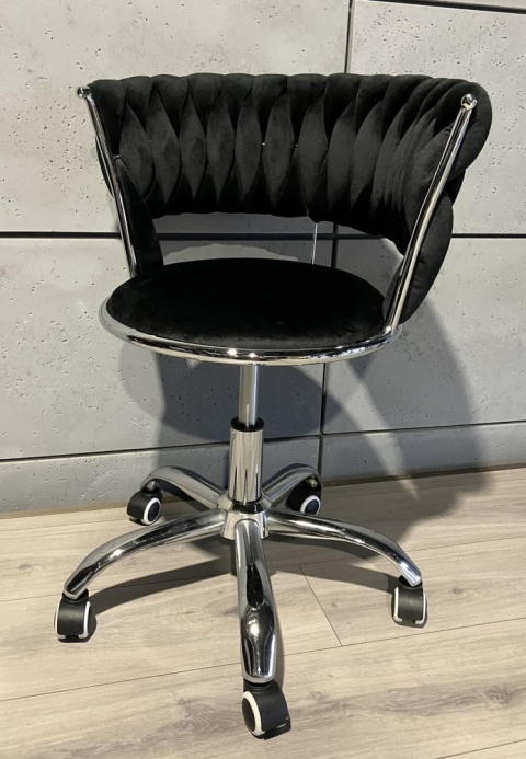 Krzesło obrotowe warkocz TRECCIA OFFICE BLACK VELVET II GATUNEK