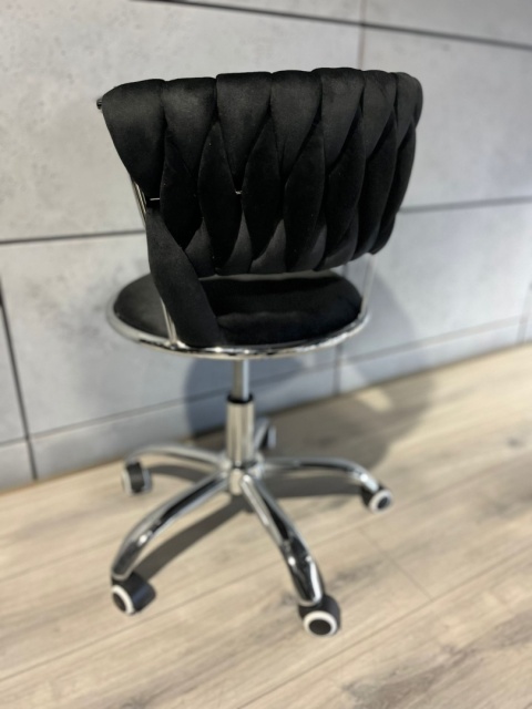 Krzesło obrotowe warkocz TRECCIA OFFICE BLACK VELVET II GATUNEK