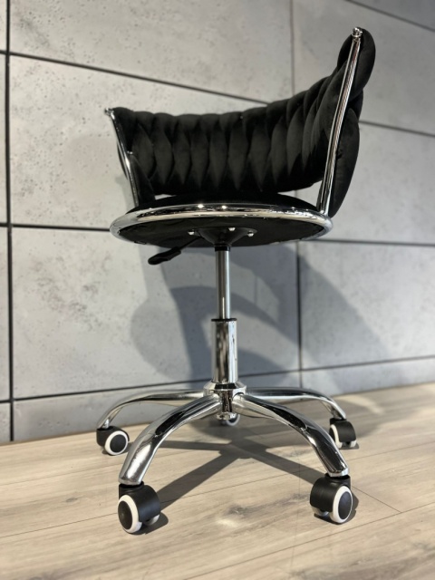 Krzesło obrotowe warkocz TRECCIA OFFICE BLACK VELVET II GATUNEK