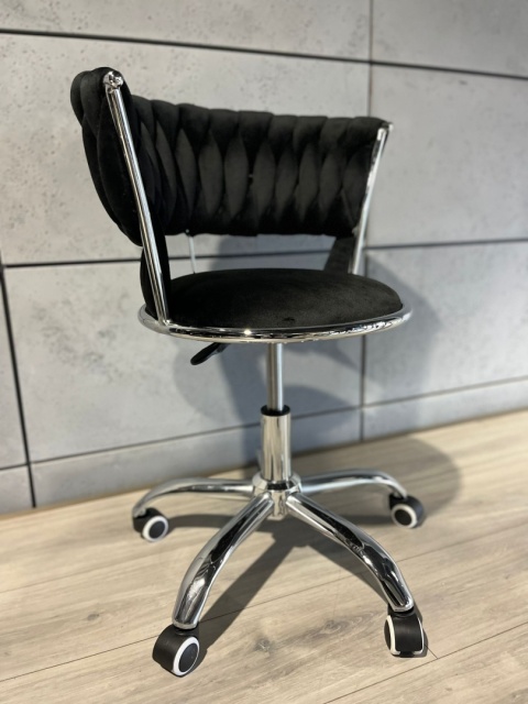 Krzesło obrotowe warkocz TRECCIA OFFICE BLACK VELVET II GATUNEK