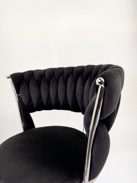 Krzesło obrotowe warkocz TRECCIA OFFICE BLACK VELVET II GATUNEK