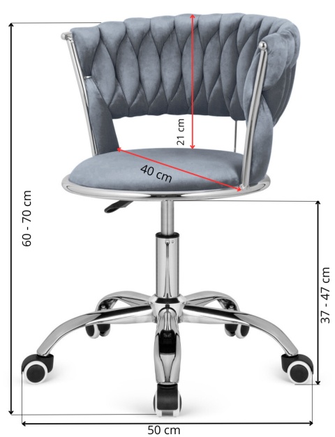 Krzesło obrotowe warkocz TRECCIA OFFICE BLACK VELVET II GATUNEK