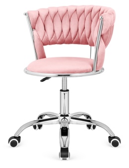 Krzesło obrotowe warkocz TRECCIA OFFICE PINK VELVET