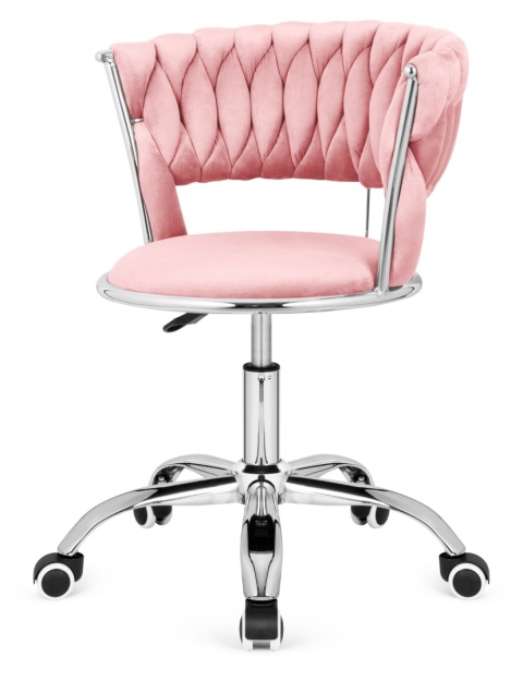 Krzesło obrotowe warkocz TRECCIA OFFICE PINK VELVET
