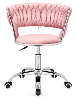 Krzesło obrotowe warkocz TRECCIA OFFICE PINK VELVET