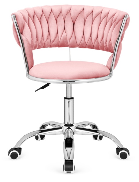 Krzesło obrotowe warkocz TRECCIA OFFICE PINK VELVET