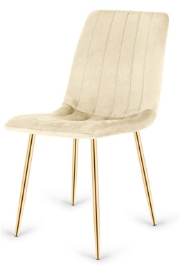 Krzesło tapicerowane AURORA VELVET BEIGE GOLD