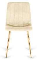 Krzesło tapicerowane AURORA VELVET BEIGE GOLD