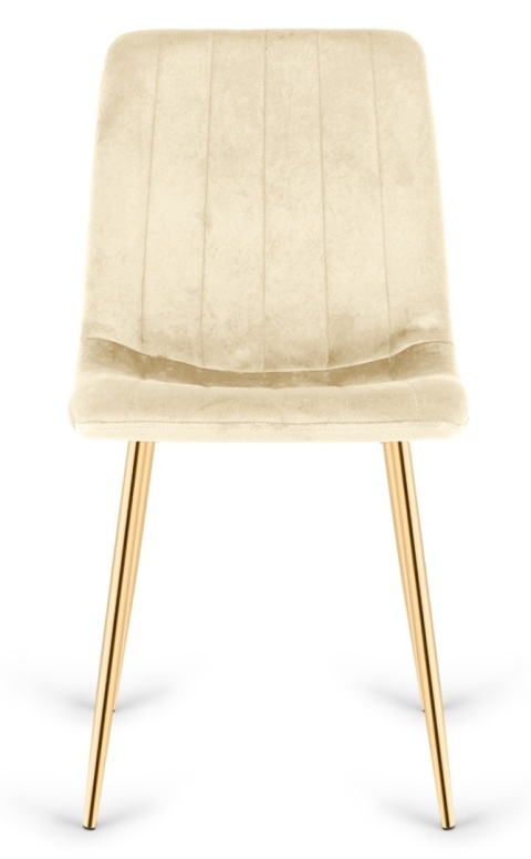Krzesło tapicerowane AURORA VELVET BEIGE GOLD