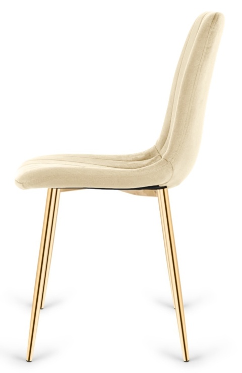 Krzesło tapicerowane AURORA VELVET BEIGE GOLD