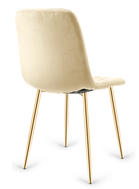 Krzesło tapicerowane AURORA VELVET BEIGE GOLD