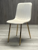 Krzesło tapicerowane AURORA VELVET BEIGE GOLD
