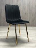 Krzesło tapicerowane AURORA VELVET BLACK GOLD