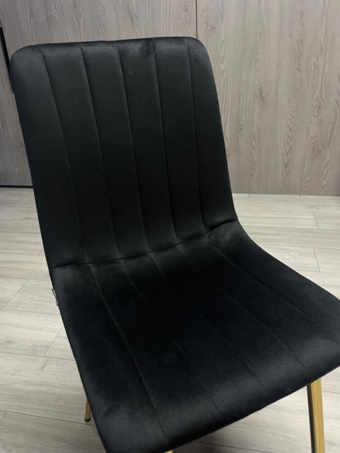 Krzesło tapicerowane AURORA VELVET BLACK GOLD