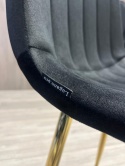Krzesło tapicerowane AURORA VELVET BLACK GOLD