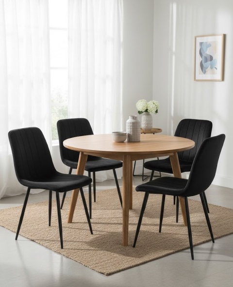 Krzesło tapicerowane AURORA VELVET BLACK