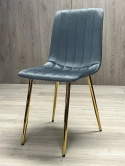 Krzesło tapicerowane AURORA VELVET DARK GREY GOLD