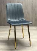 Krzesło tapicerowane AURORA VELVET DARK GREY GOLD
