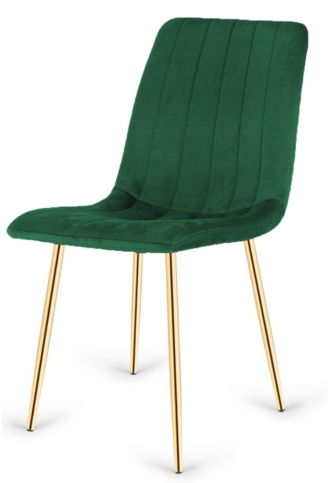 Krzesło tapicerowane AURORA VELVET GREEN GOLD