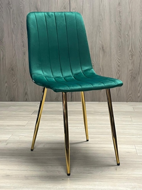 Krzesło tapicerowane AURORA VELVET GREEN GOLD