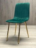 Krzesło tapicerowane AURORA VELVET GREEN GOLD