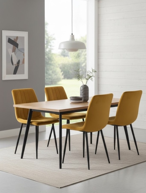 Krzesło tapicerowane AURORA VELVET HONEY